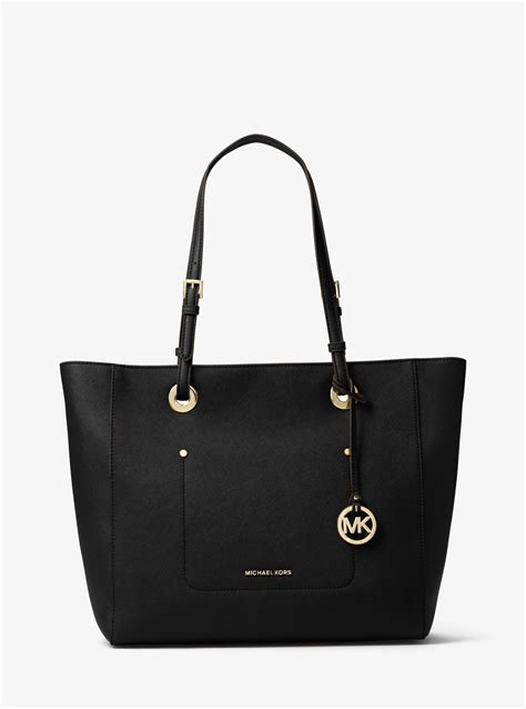 laarge michael kors black tote with braided straps|Michael Kors Tote bag.